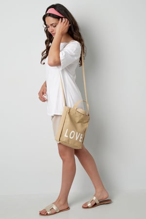 Small canvas bag love - beige h5 Picture2